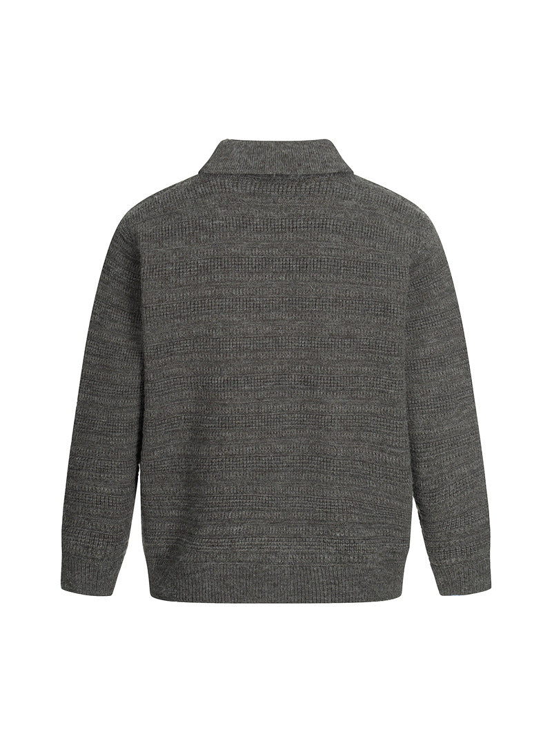 CARDIGAN DC+ MAGLIA TEXTURIZZATA CON COLLETTO