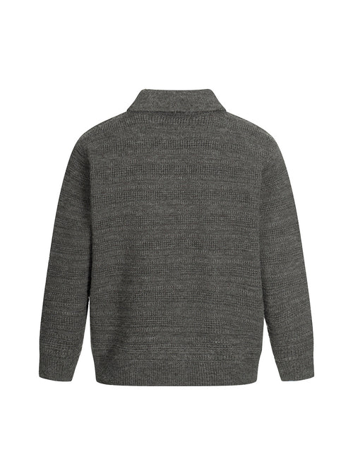 CARDIGAN DC+ MAGLIA TEXTURIZZATA CON COLLETTO