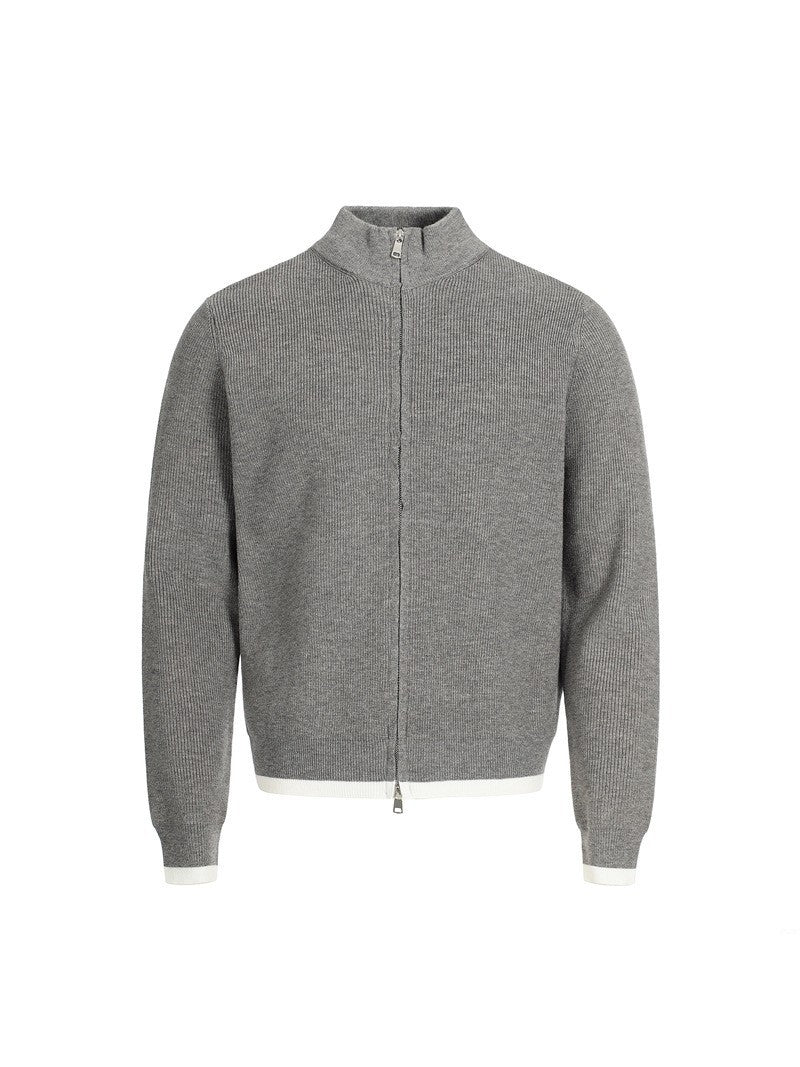 MAGLIONE CARDIGAN CON COLLO ALTO