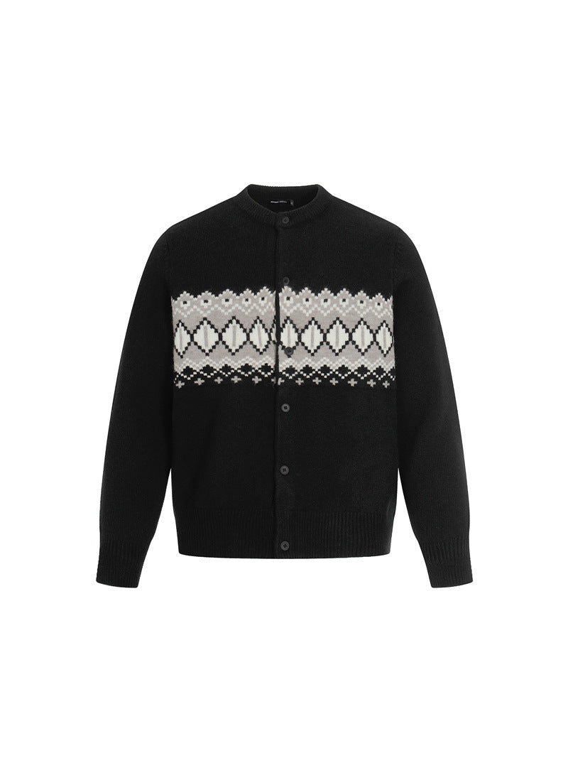 MAGLIONE DC+ CARDIGAN JACQUARD FAIR ISLE