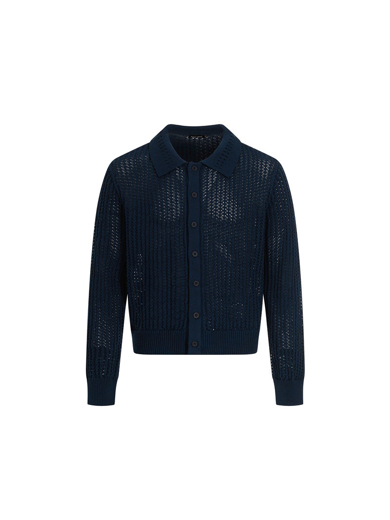 MAGLIONE DC+ CARDIGAN IN MAGLIA TRAFORATA