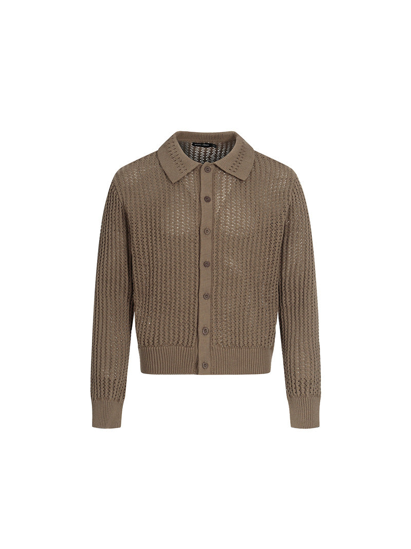 MAGLIONE DC+ CARDIGAN IN MAGLIA TRAFORATA