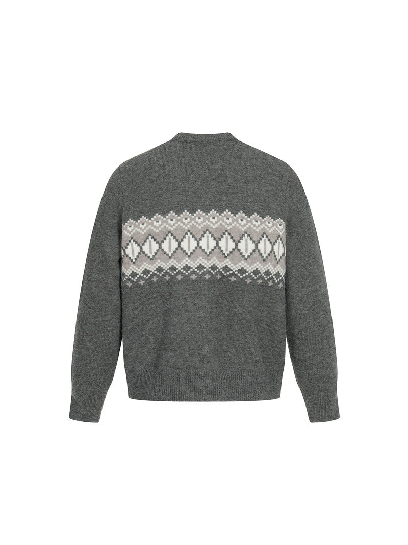 MAGLIONE DC+ CARDIGAN JACQUARD FAIR ISLE