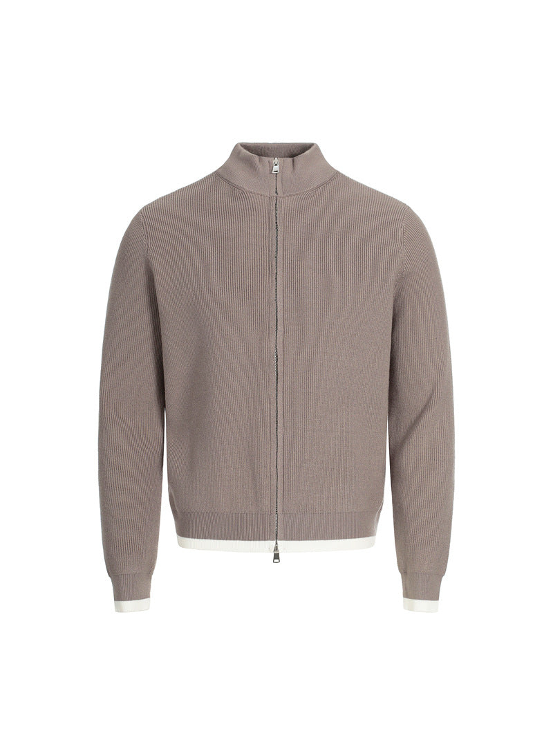 MAGLIONE CARDIGAN CON COLLO ALTO