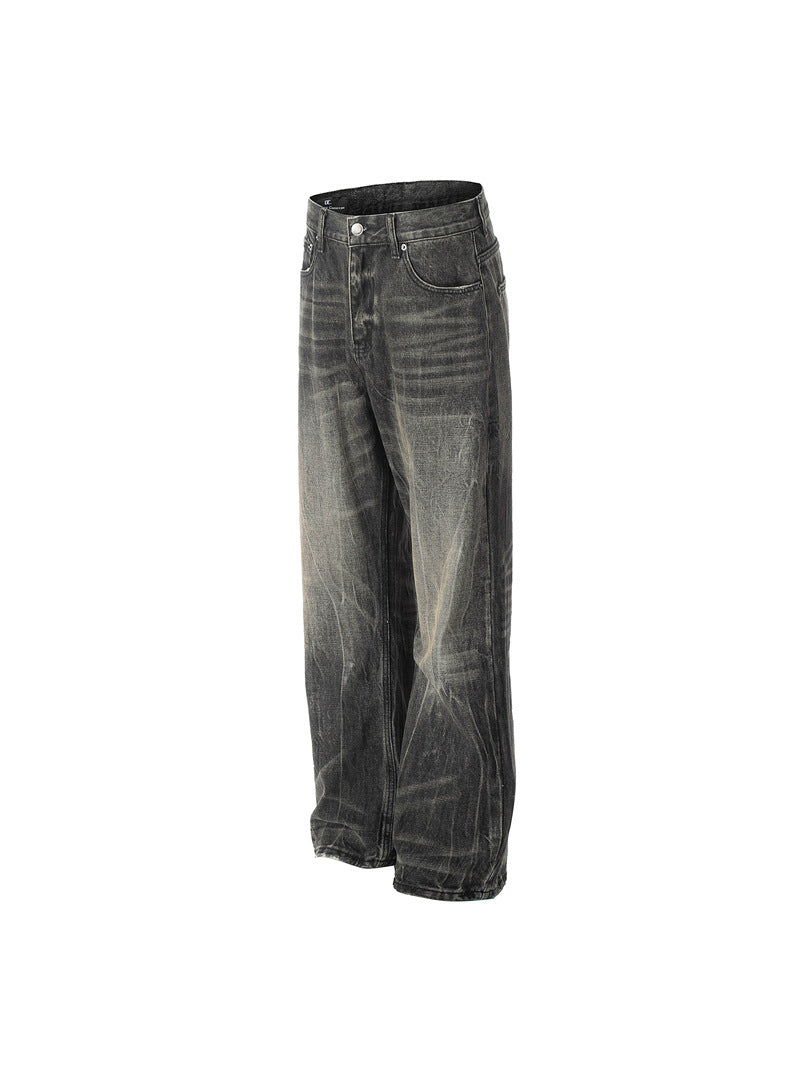 JEANS DC+ GAMBA DRITTA NERO/GRIGIO TEXTURE