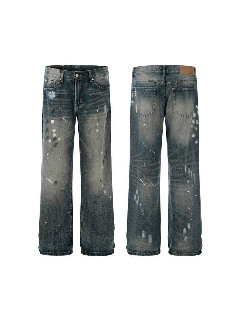 JEANS DC+ RETRÒ CON SCHIZZI DI VERNICE GAMBA DRITTA