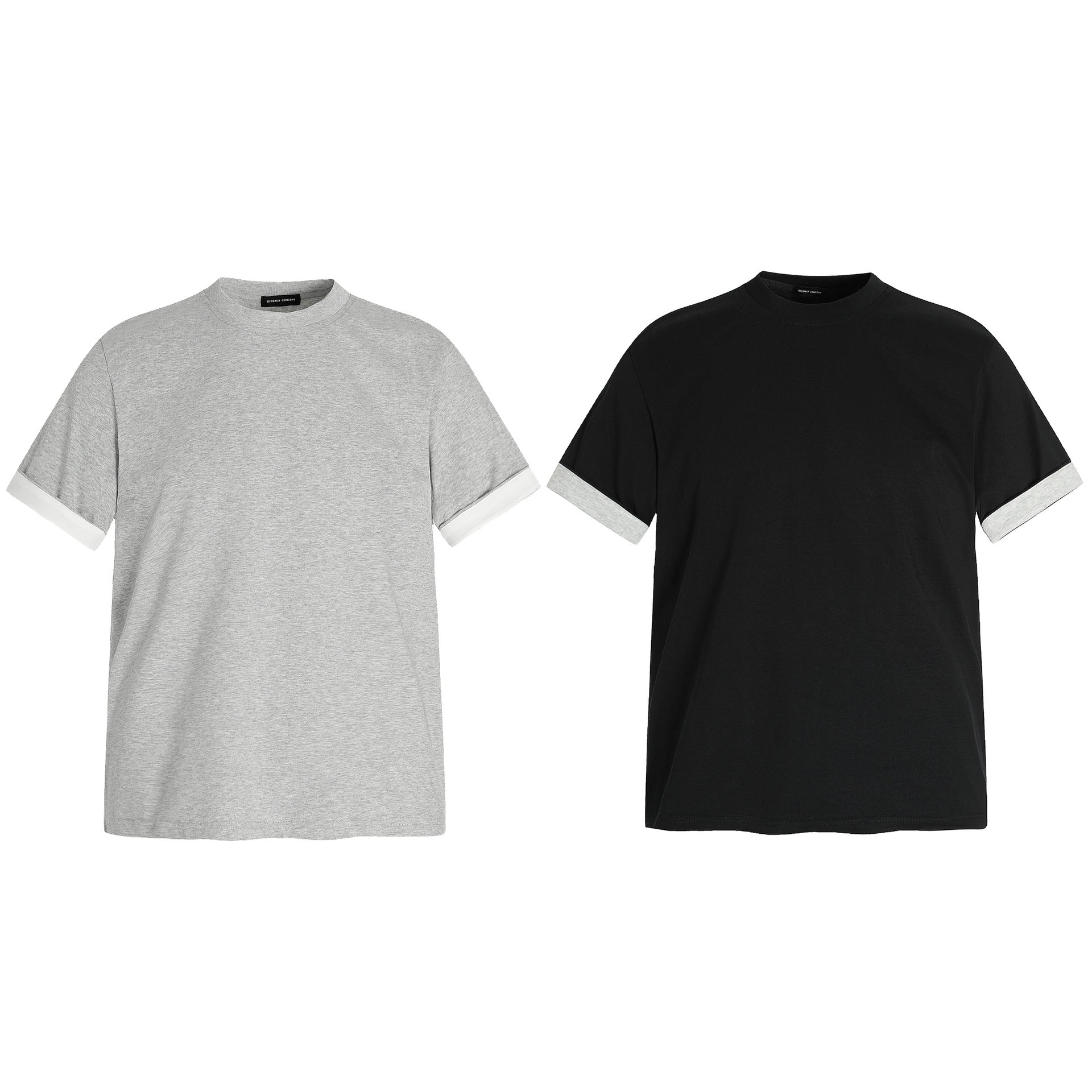 T-SHIRT UNISEX DA UOMO, DESIGN PATCHWORK DECOSTRUITO, VESTIBILITÀ ADERENTE, MANICHE CORTE.