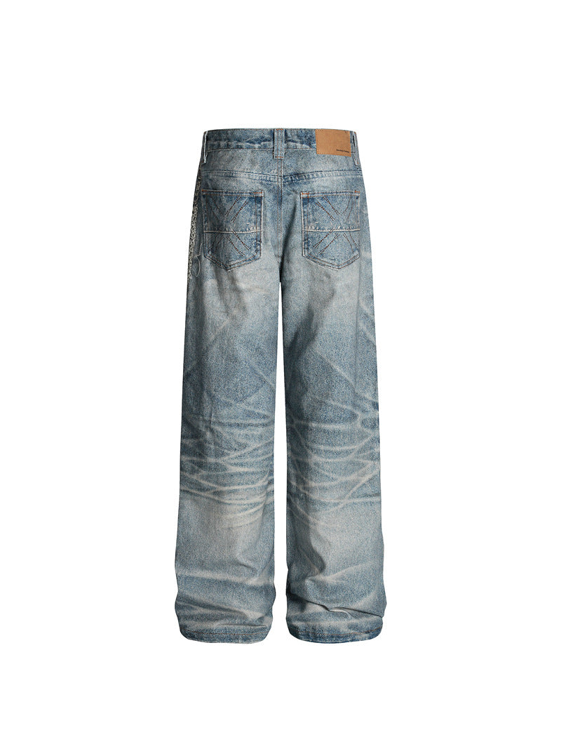 JEANS DC+ GAMBA DRITTA CON CATENA STILE AMERICANO