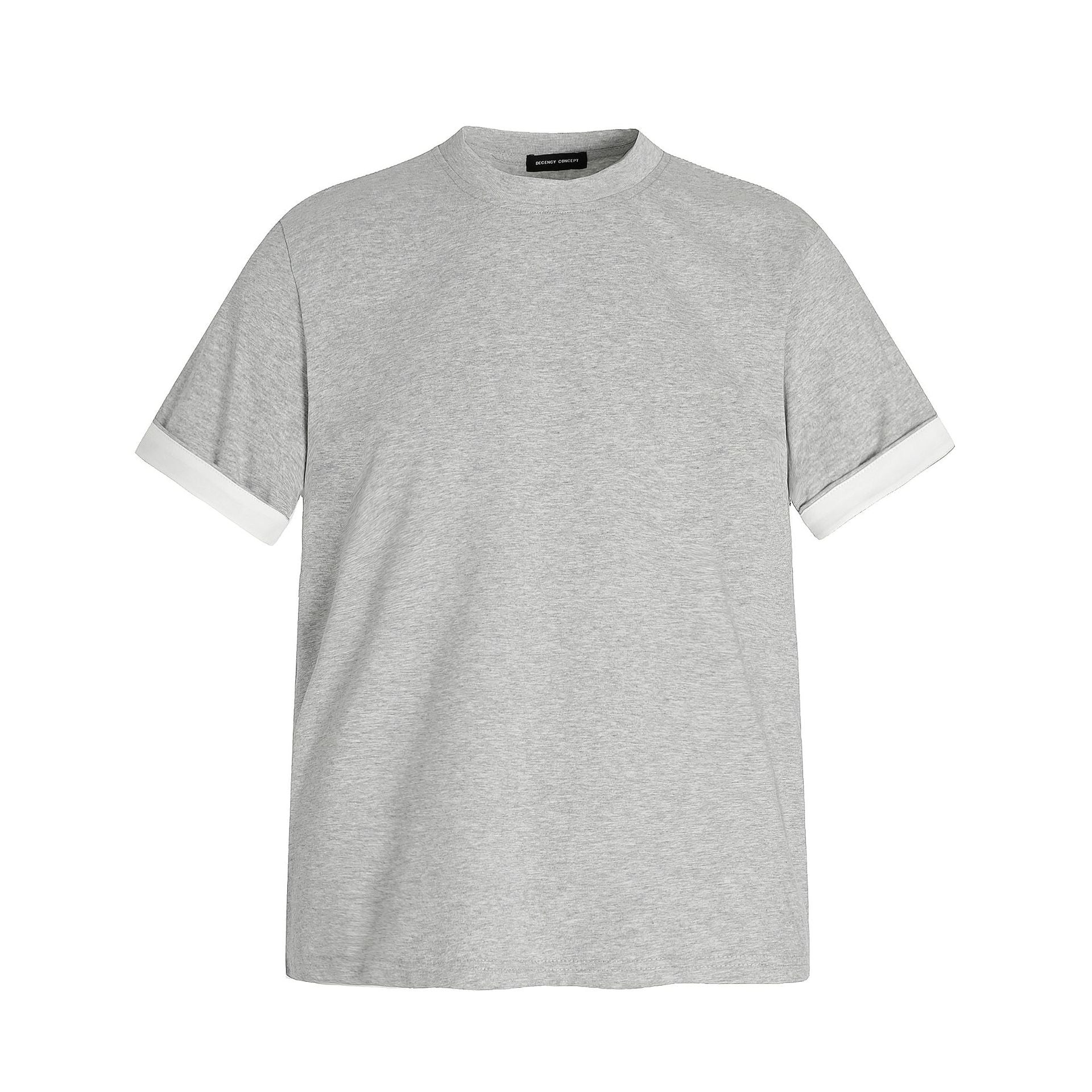 T-SHIRT UNISEX DA UOMO, DESIGN PATCHWORK DECOSTRUITO, VESTIBILITÀ ADERENTE, MANICHE CORTE.