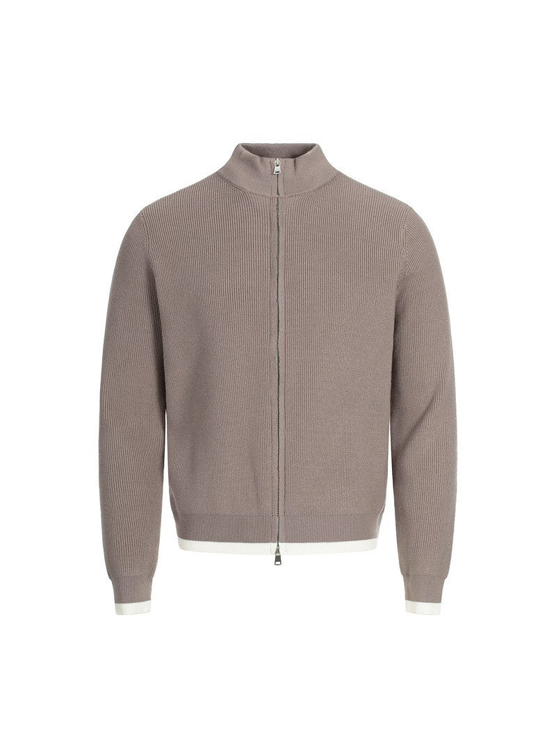 MAGLIONE CARDIGAN CON COLLO ALTO