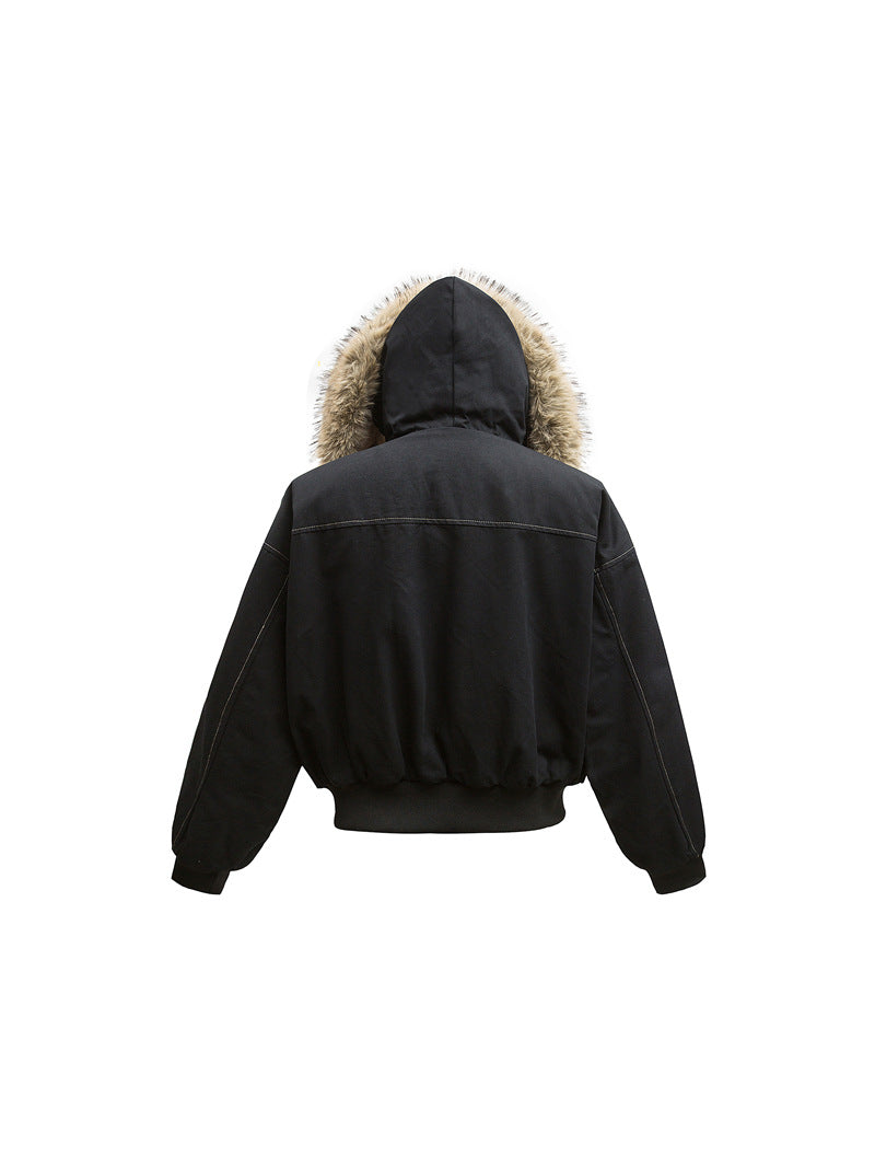 GIACCA DC+ IMBOTTITA CORTA CON COLLO IN PELLICCIA