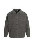 CARDIGAN DC+ MAGLIA TEXTURIZZATA CON COLLETTO