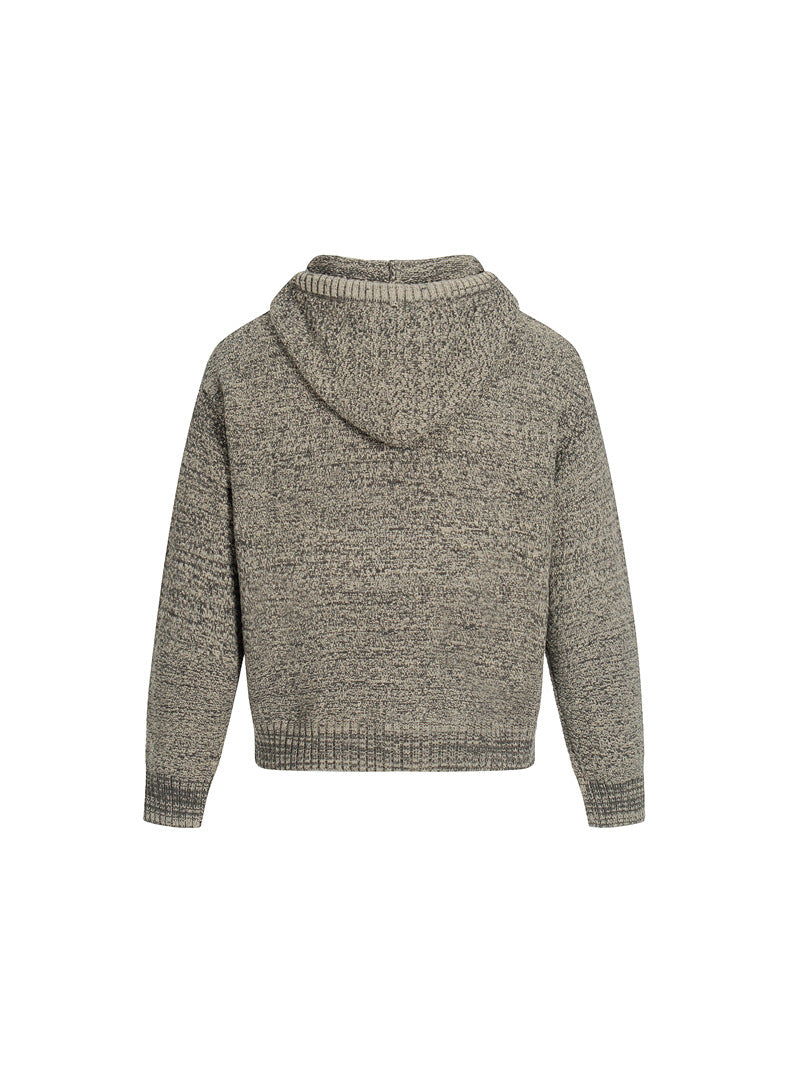 MAGLIONE DC+ CON CAPPUCCIO IN MAGLIA RETRÒ MINIMAL