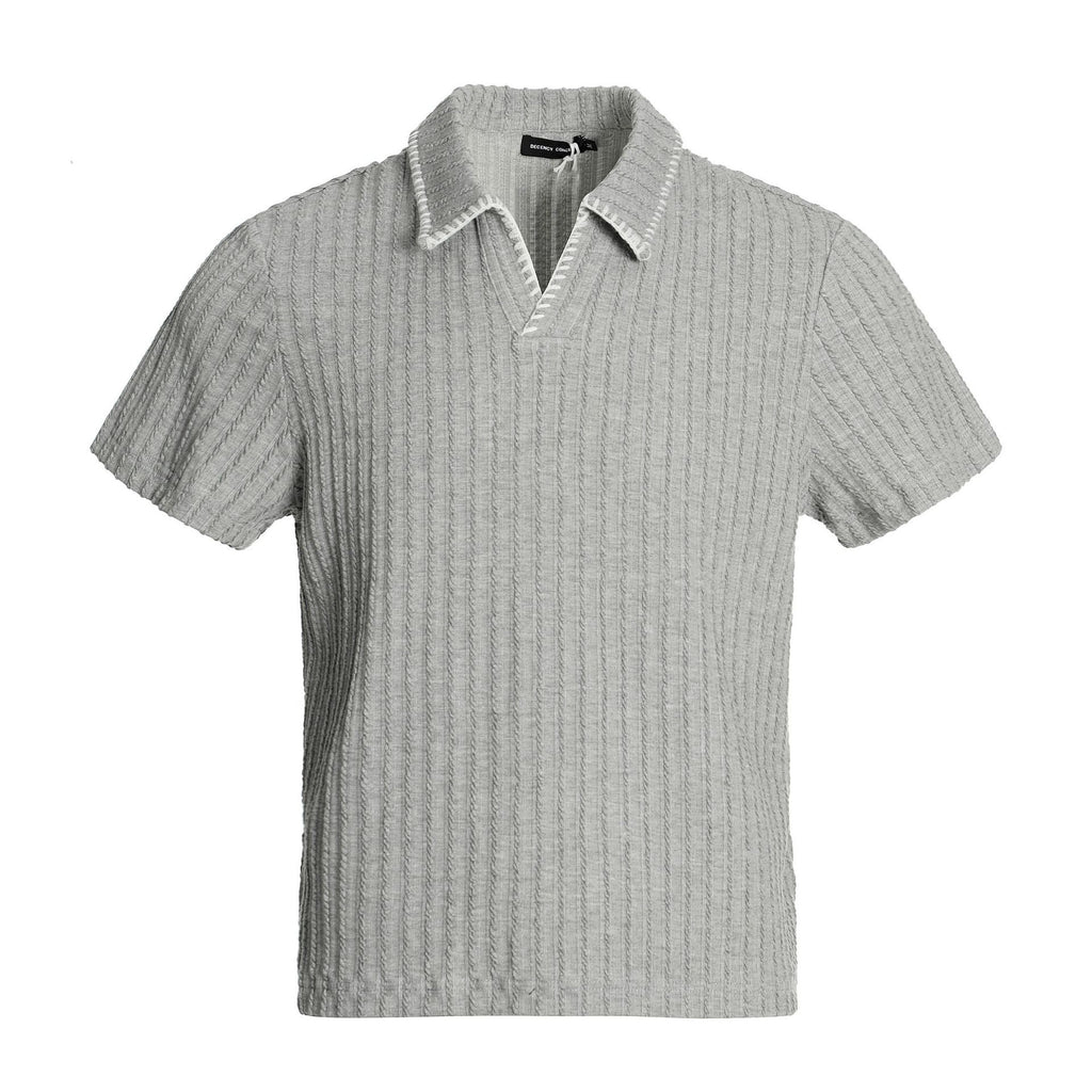 POLO DC+ IN MAGLIA A COSTINE CON COLLO A CONTRASTO