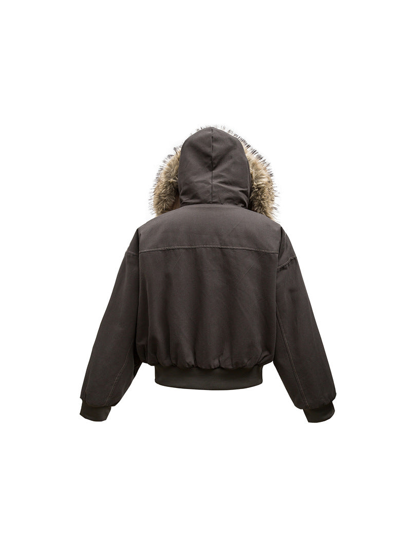 GIACCA DC+ IMBOTTITA CORTA CON COLLO IN PELLICCIA