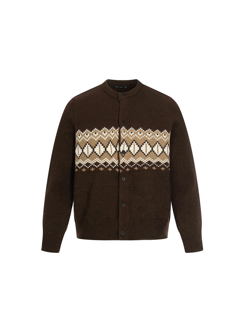 MAGLIONE DC+ CARDIGAN JACQUARD FAIR ISLE