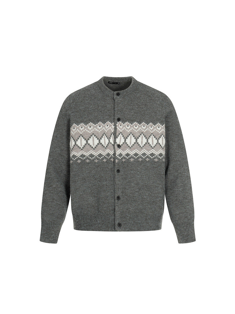 MAGLIONE DC+ CARDIGAN JACQUARD FAIR ISLE