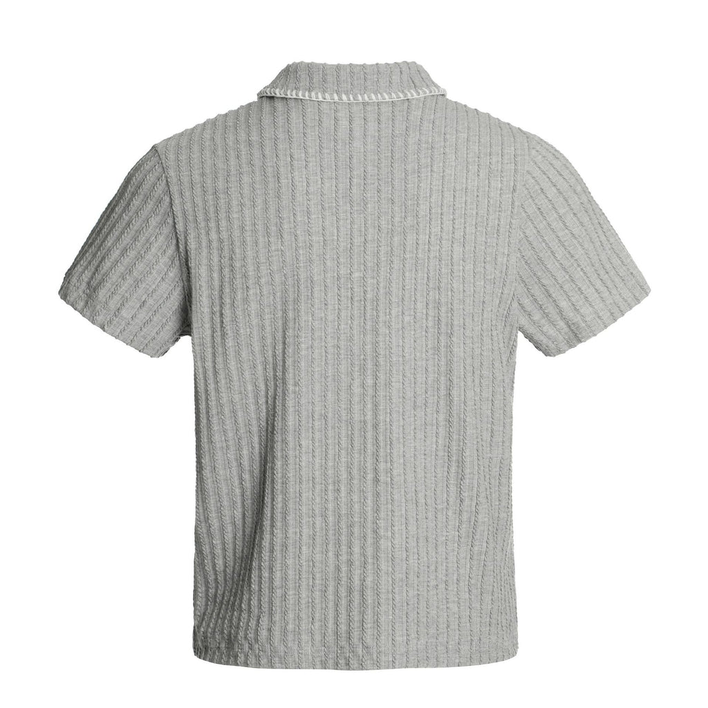 POLO DC+ IN MAGLIA A COSTINE CON COLLO A CONTRASTO