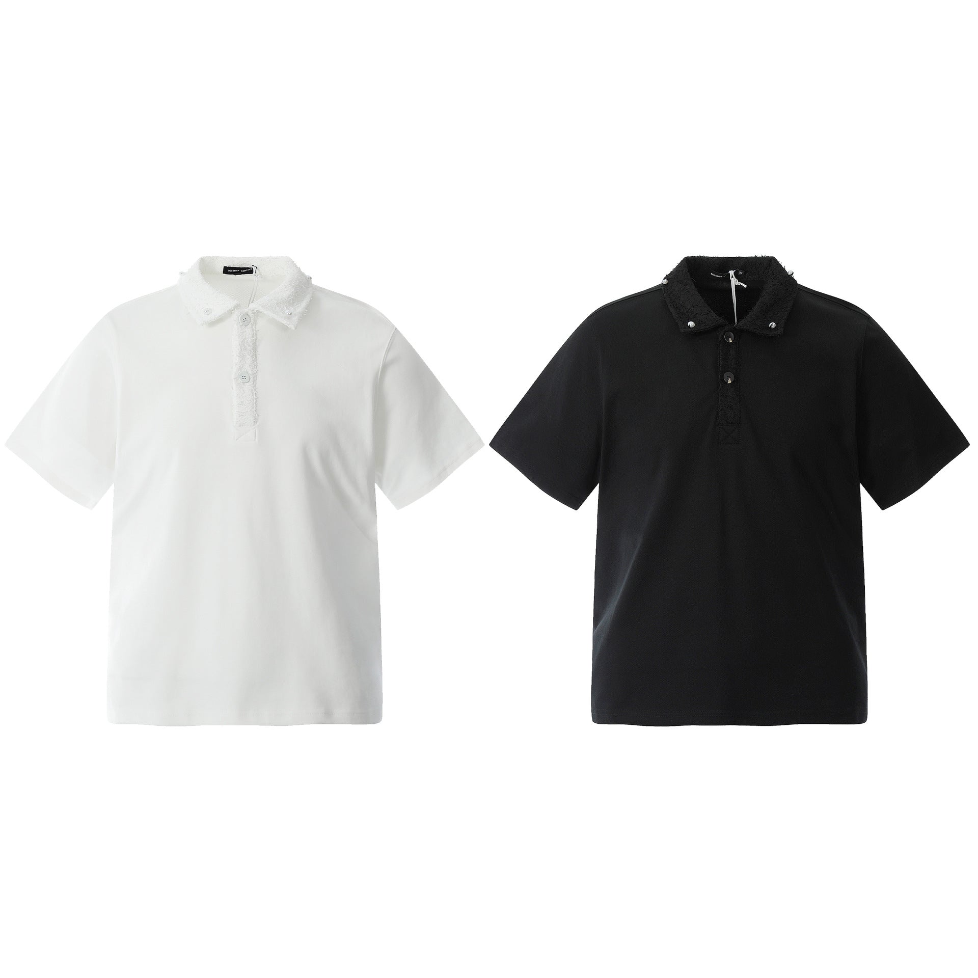 POLO DC+ CON COLLO TEXTURIZZATO A CONTRASTO