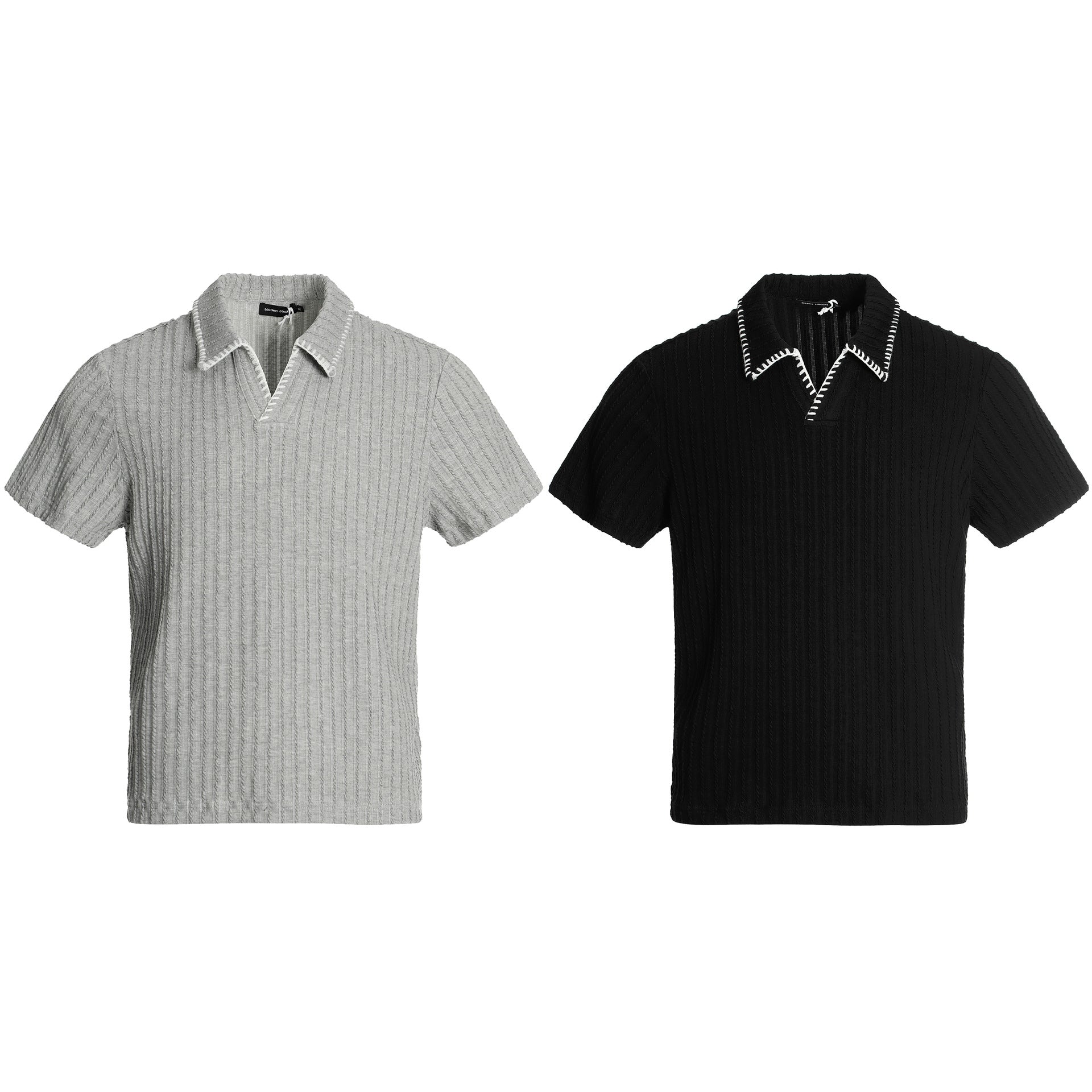 POLO DC+ IN MAGLIA A COSTINE CON COLLO A CONTRASTO