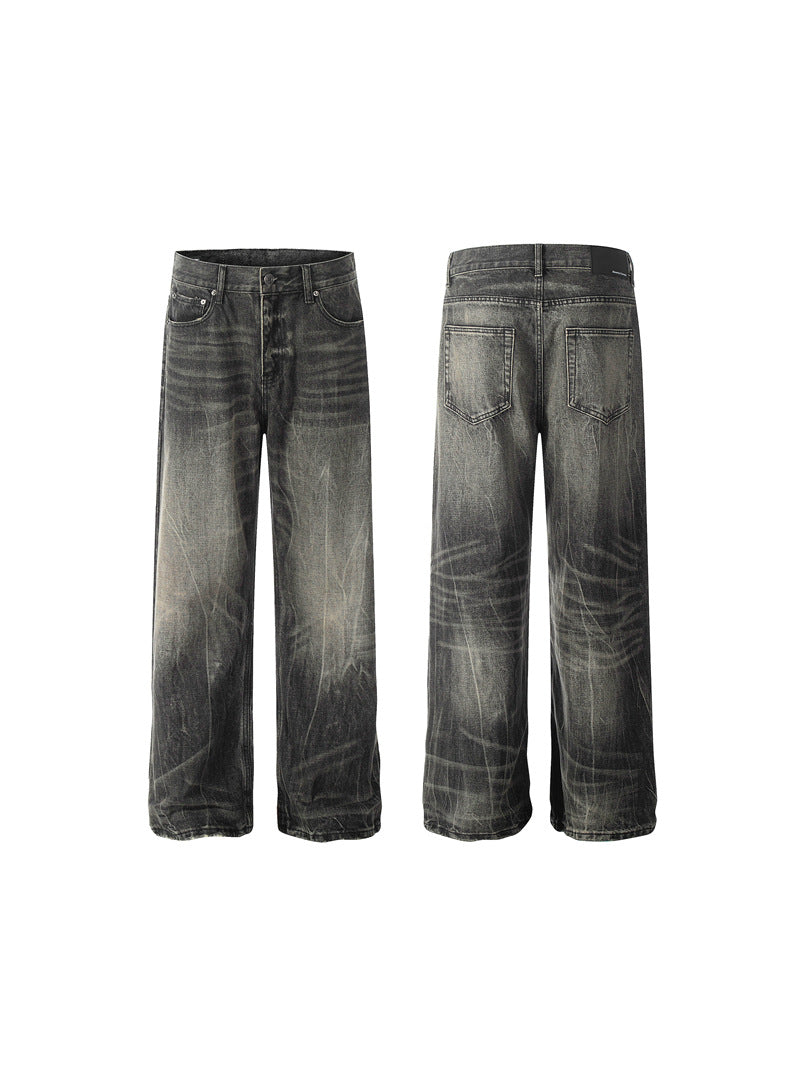 JEANS DC+ GAMBA DRITTA NERO/GRIGIO TEXTURE
