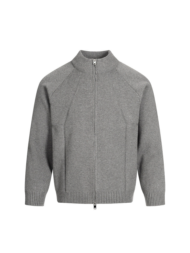 CARDIGAN DC+ IN MAGLIA ZIP COLLO ALTO