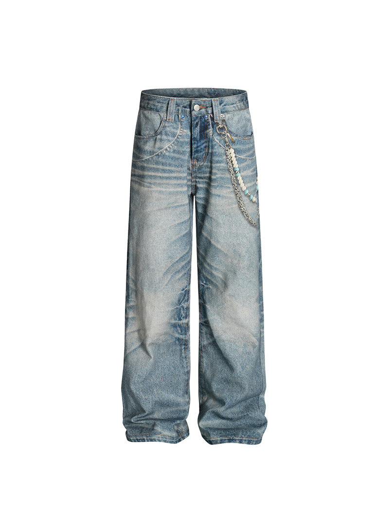 JEANS DC+ GAMBA DRITTA CON CATENA STILE AMERICANO