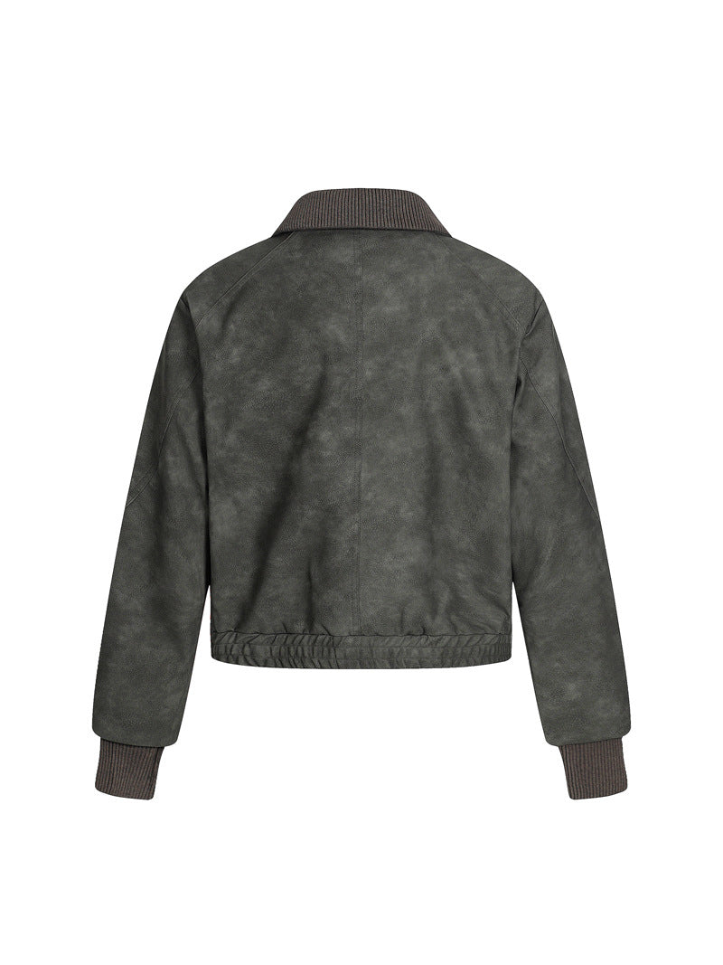 GIACCA DC+ PATCHWORK IN PELLE CON COLLETTO