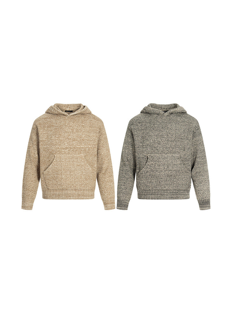 MAGLIONE DC+ CON CAPPUCCIO IN MAGLIA RETRÒ MINIMAL