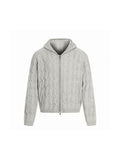 CARDIGAN DC+ IN MAGLIA CON CAPPUCCIO A TRECCE