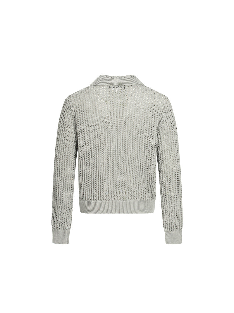 MAGLIONE DC+ CARDIGAN IN MAGLIA TRAFORATA