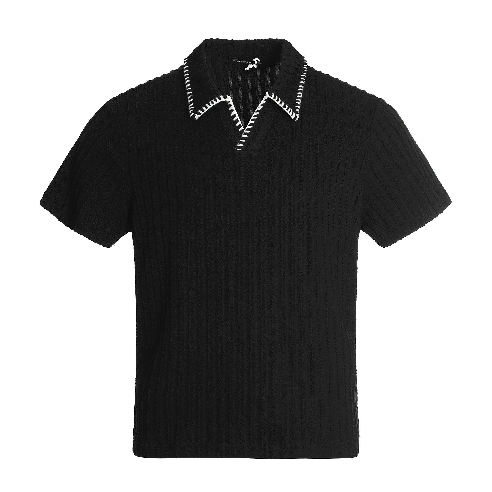 POLO DC+ IN MAGLIA A COSTINE CON COLLO A CONTRASTO