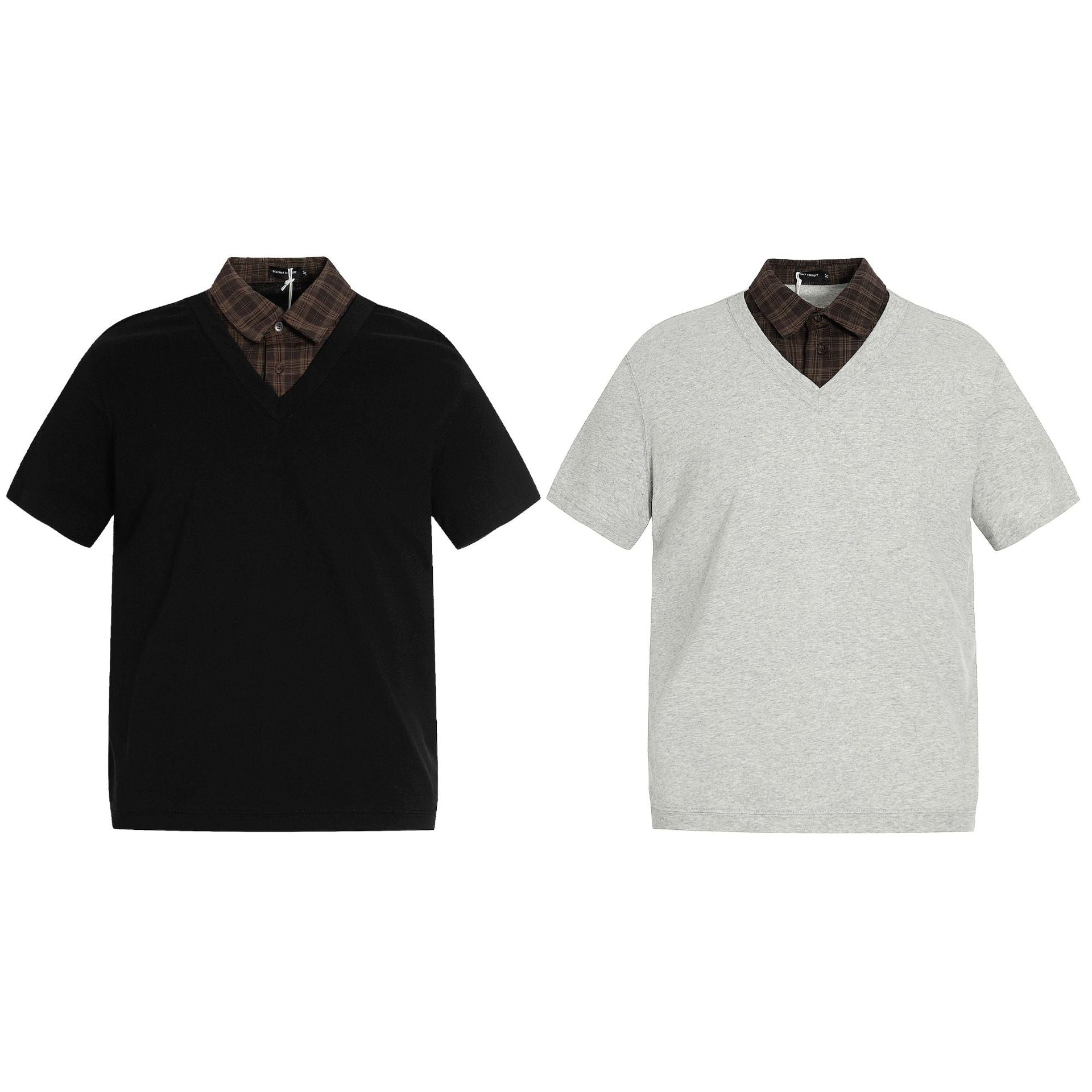 T-SHIRT DC+ COLLO A V CON INSERTO CAMICIA