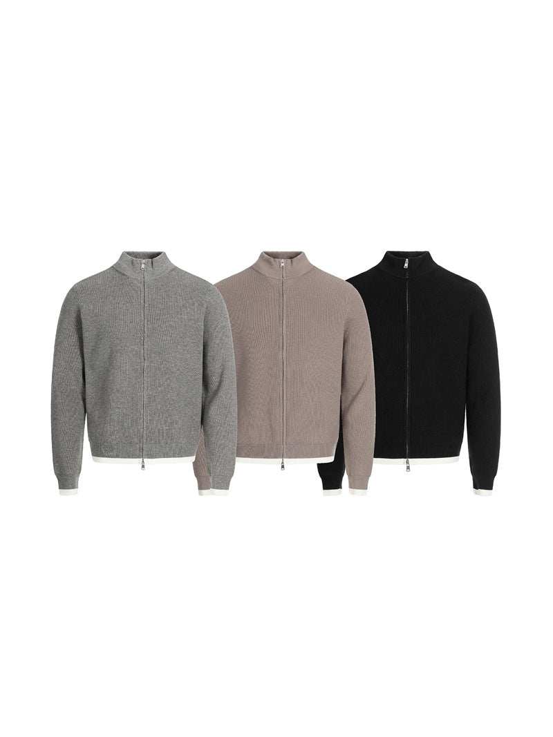 MAGLIONE CARDIGAN CON COLLO ALTO