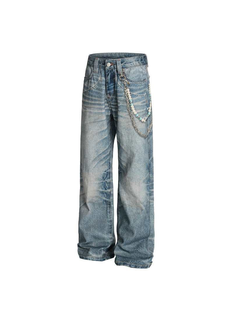 JEANS DC+ GAMBA DRITTA CON CATENA STILE AMERICANO